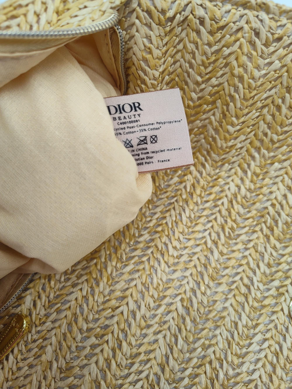 DIOR Beauty Limited Edition Rattan Jute Woven Clutch Chain Bag Natural NIB - Picture 4 of 11